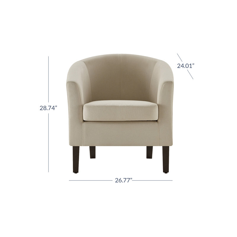 Fauteuil demi-tonneau de 26,77 po Munson, Lin beige