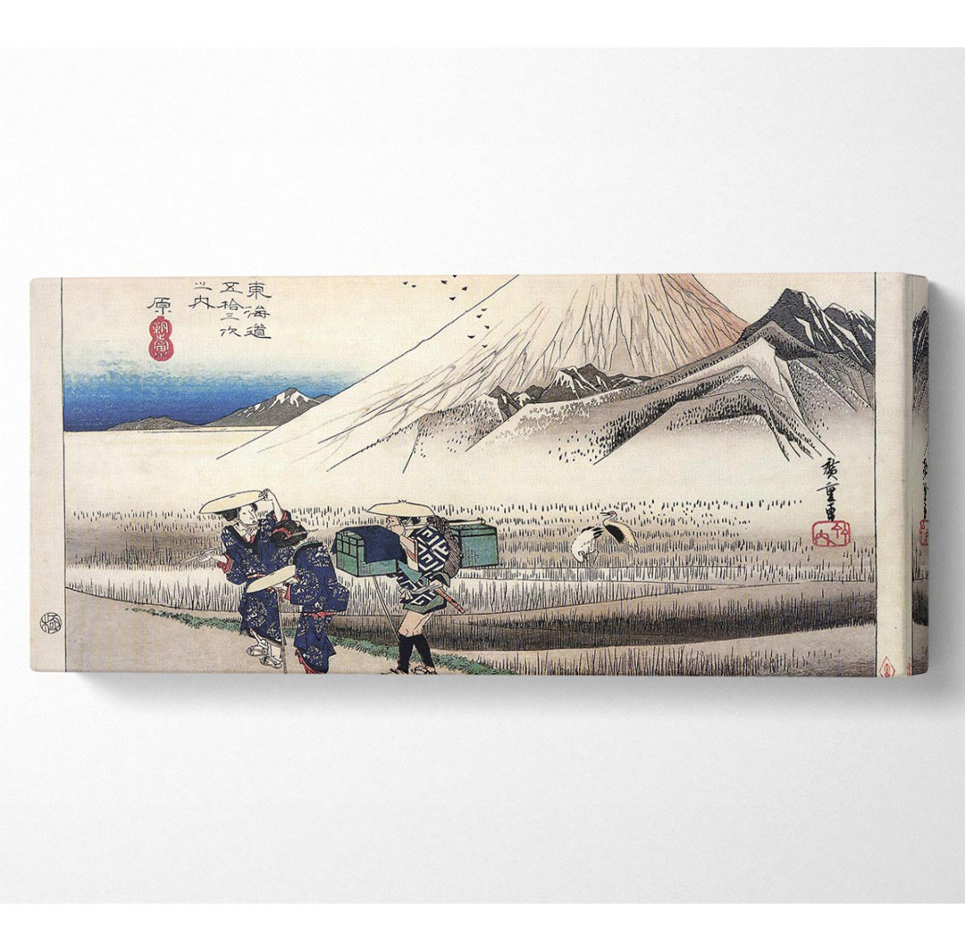 Hiroshige Reisende am Berg Fuji vorbei Panorama-Leinwand