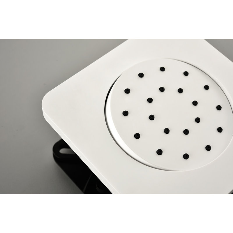 Douche murale en laiton blanc - 3 jets pour le corps et douche à main avec expérience de pluie naturelle
