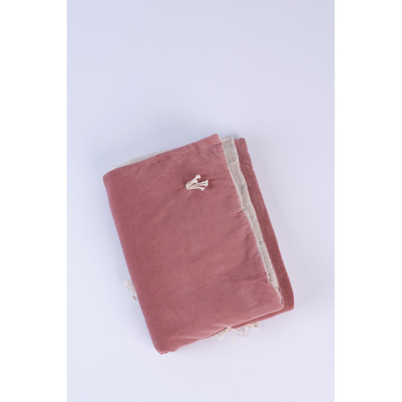 Geoff 100% Cotton Velvet Quilt, Blush, King Quilt