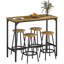 Ensemble table de bar 5 pièces hauteur comptoir avec 4 tabourets de bar