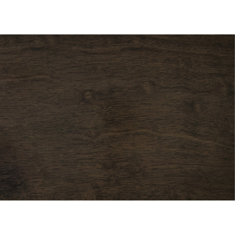 Table de chevet en bois d'hévéa massif avec finition noyer foncé, deux tiroirs, style transitionnel, pour la chambre à coucher