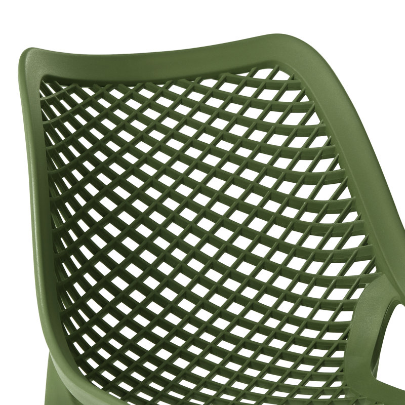 Chaise de salle à manger d'extérieur empilable, Vert