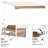 Outsunny 98.4'' W D Polyester Beige Cover Retractable Patio Awning