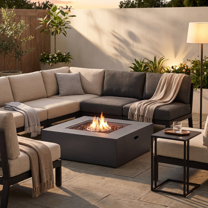Square Propane Outdoor Fireplace