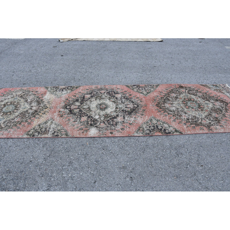 Tapis oriental vintage en laine Oushak - Design turc antique pour la décoration de chambre à coucher, matériau organique brun / rouge