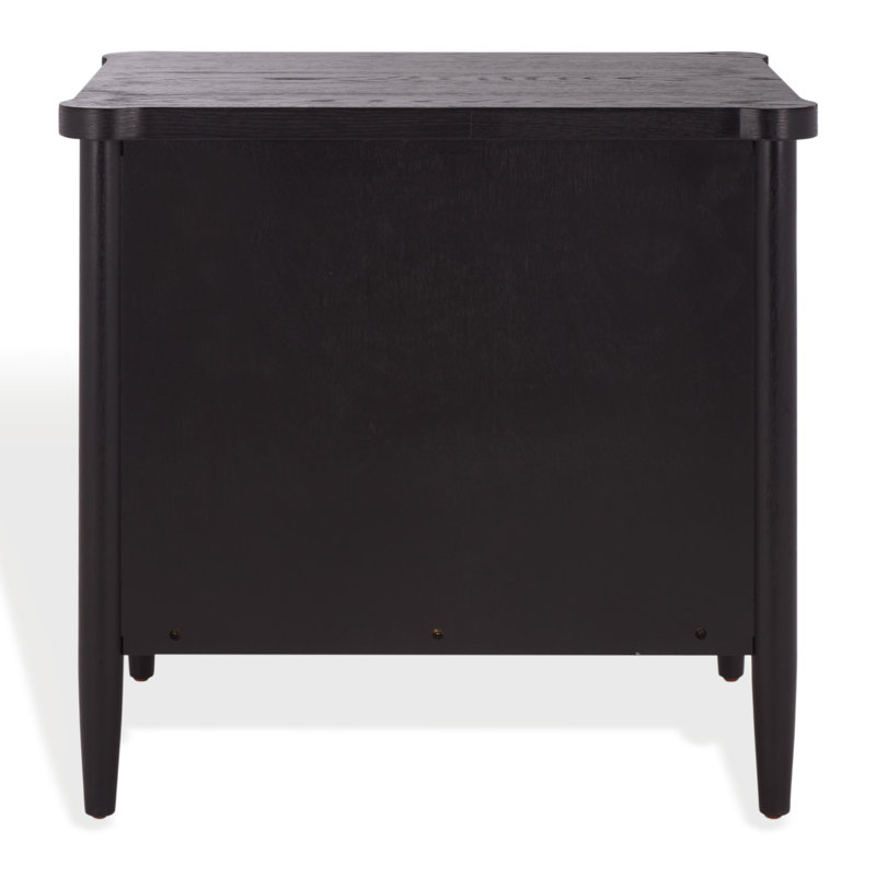 Shelbie 1 Drawer Reeded Nightstand, Black