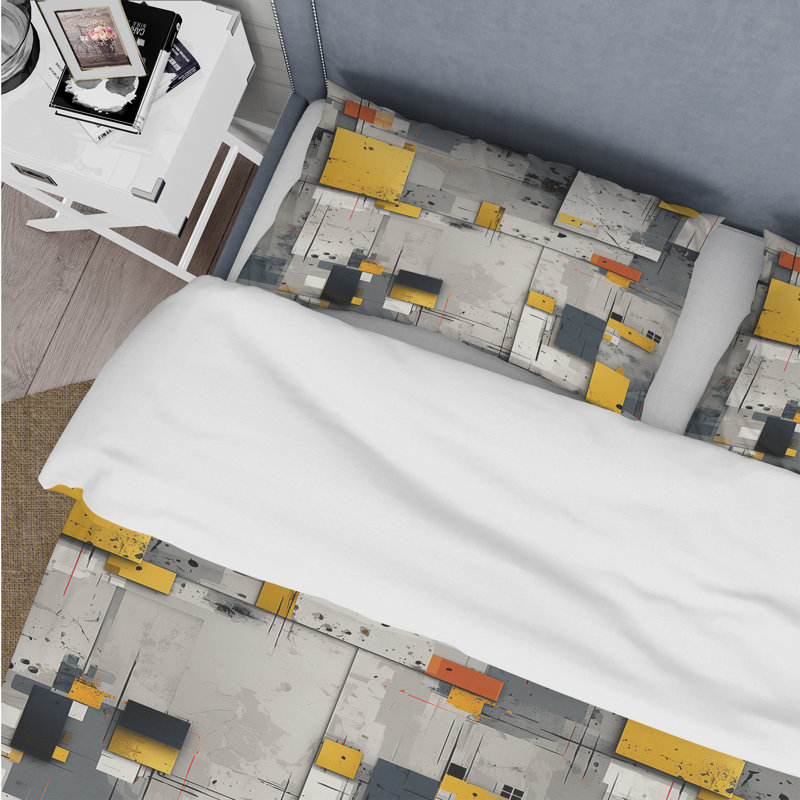 Ensemble de housse de couette gris à rayures, Housse de couette pour très grand lit et 2 très