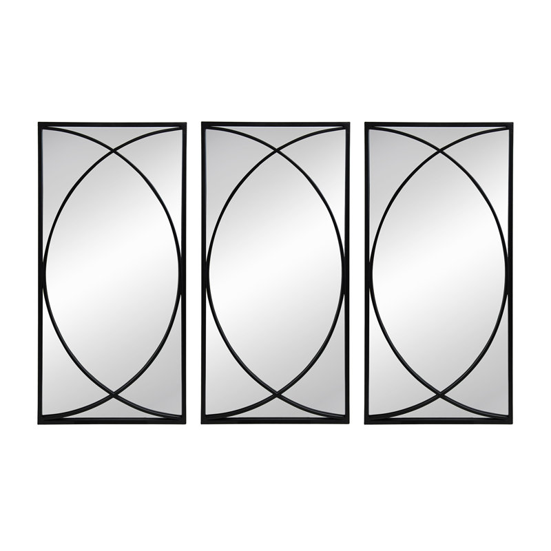 Miroirs muraux rectangulaires 32 "avec cadre noir