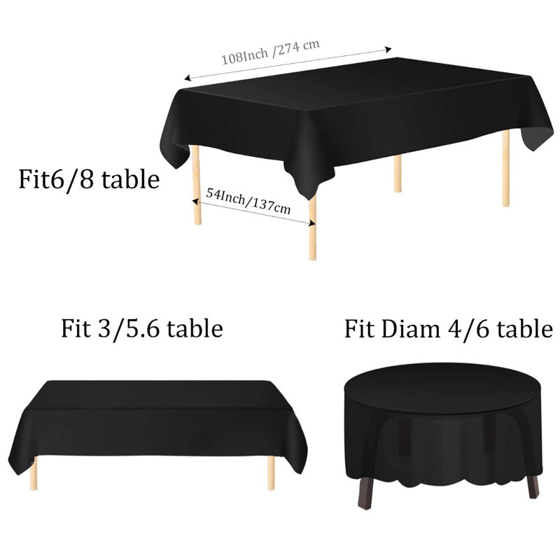 Ebrahim Tablecloth, Black, 137cm W x 274cm L