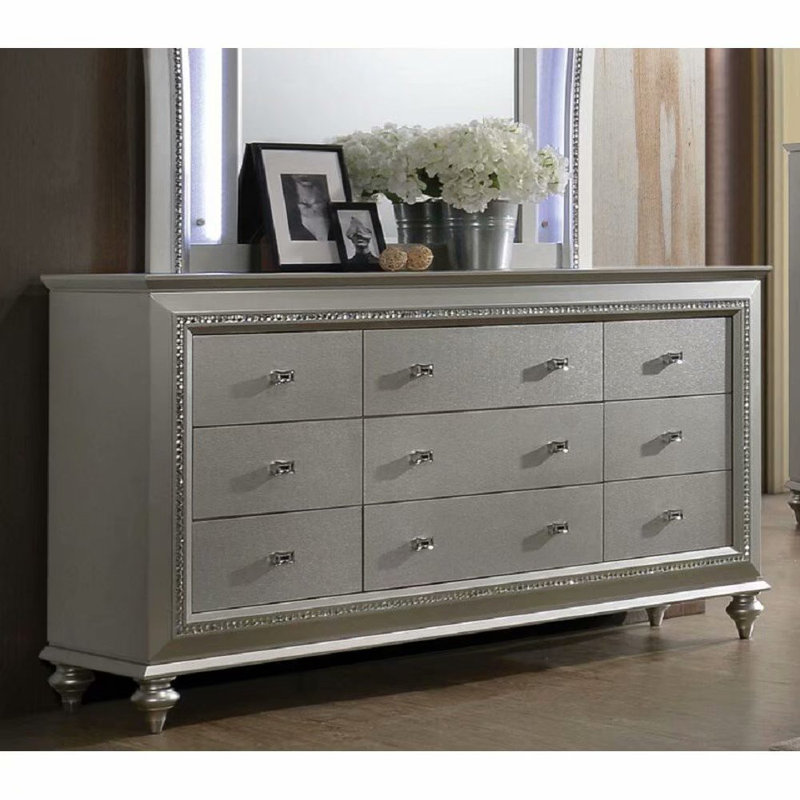 Commode 9 tiroirs Webber, Champagne