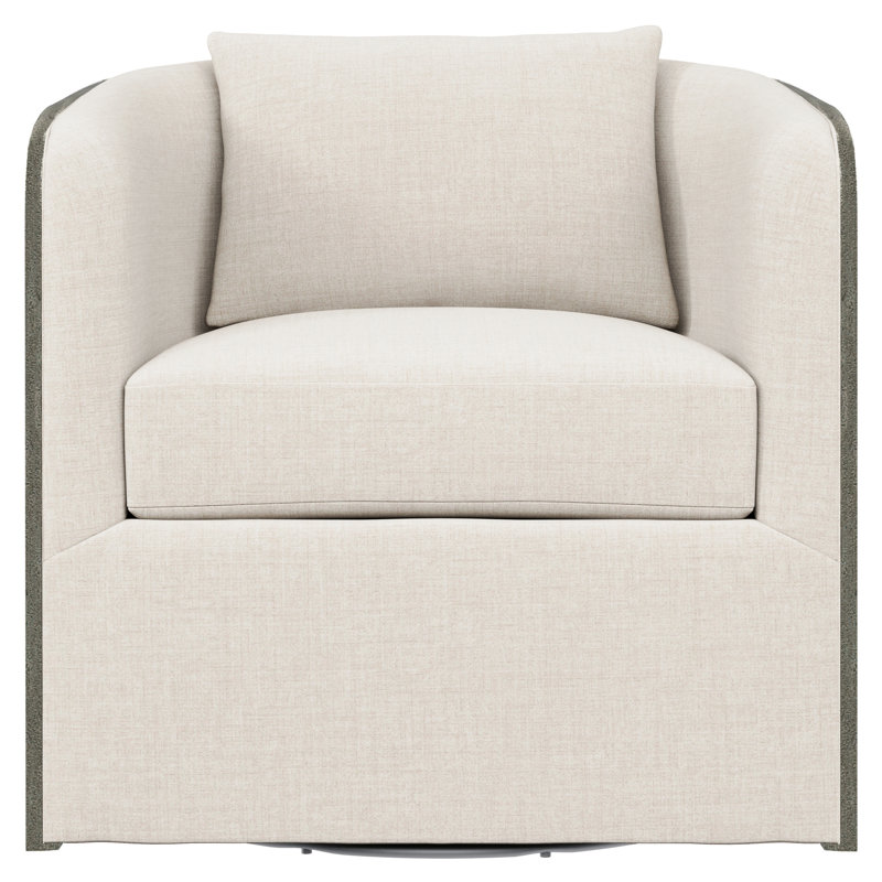Eliot Upholstered Swivel Barrel Chair, Cream Linen 1429-002