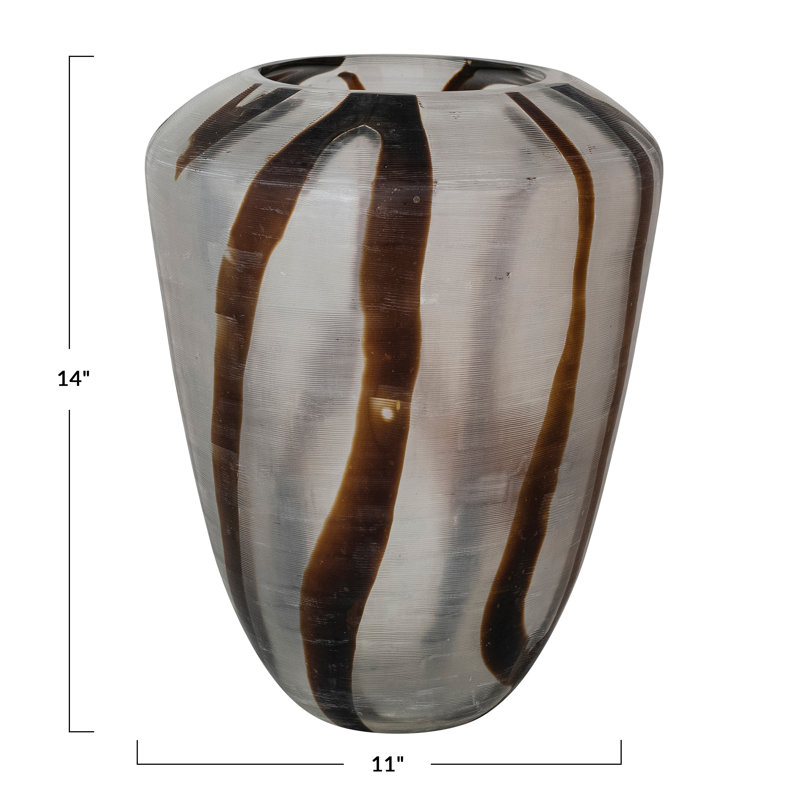 Vase d'art en verre avec dessin abstrait