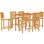Outdoor 7 - Piece Teak Bistro Set with Cushions