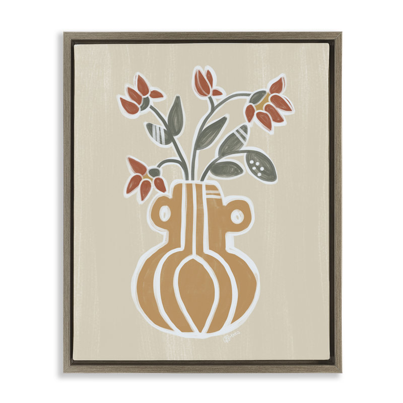 Cadre flottant avec bouquet de fleurs Sabrina, design par Beki Marquardt, H 31 po x l 25 po, Cadre flottant orme Montalcino