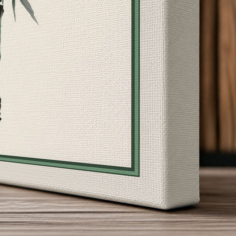 Bamboo in Silence Japandi - Wrapped Canvas, 30x20 - 76.2 x 50.8 cm, Cream Border
