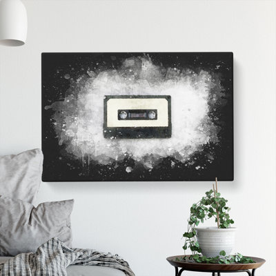 Retro Style Cassette Tape - Wrapped Canvas