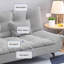 Canapé-lit modulaire gris en coton et lin