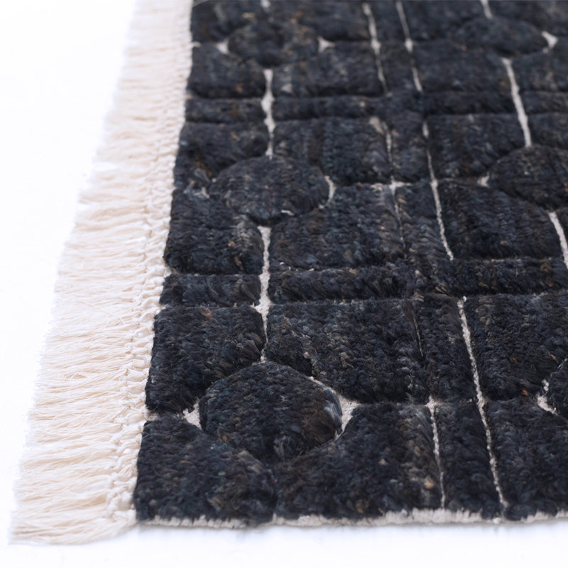 Breezeblock Geometric Area Rug in Midnight, Rectangle 6'7" x 9'8"