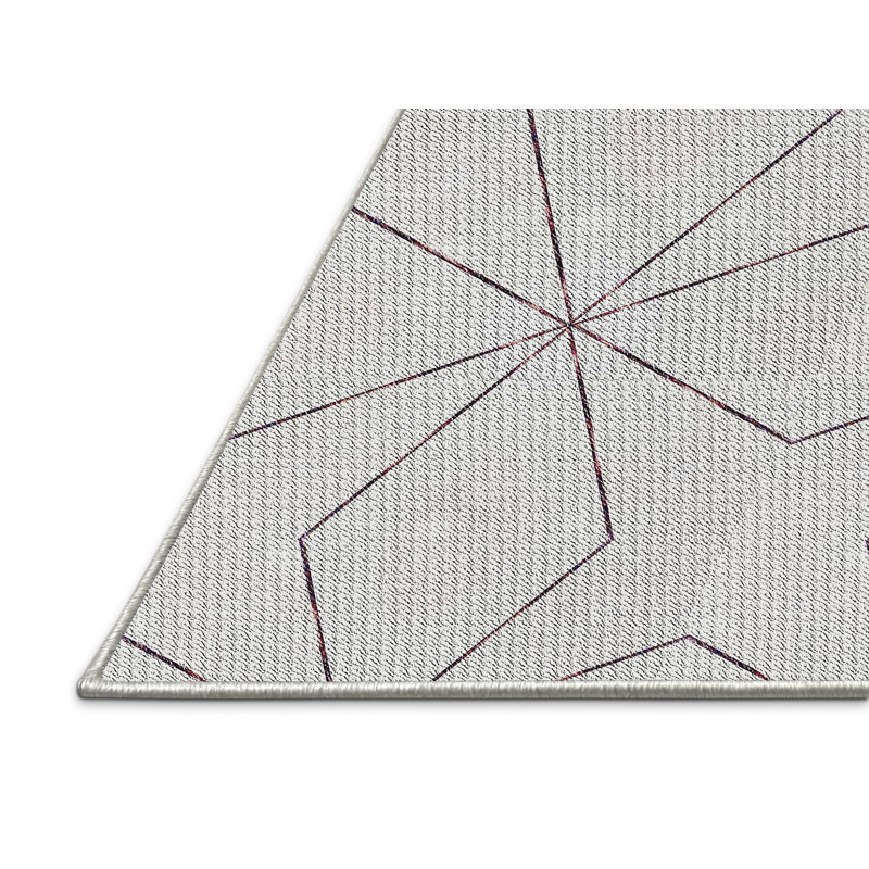 Tapis de zone crème/beige à motifs, Rectangle 5 pi x 7 pi