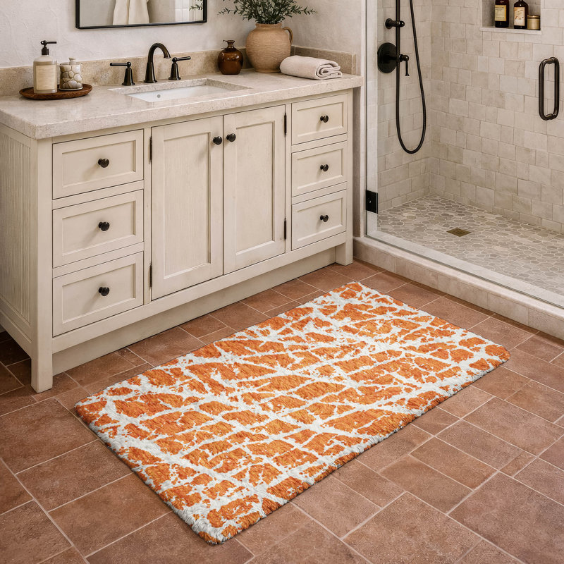 Tapis craquelé de première qualité ADS501, 1 pi 8 po x 2 pi 6 po, Orange