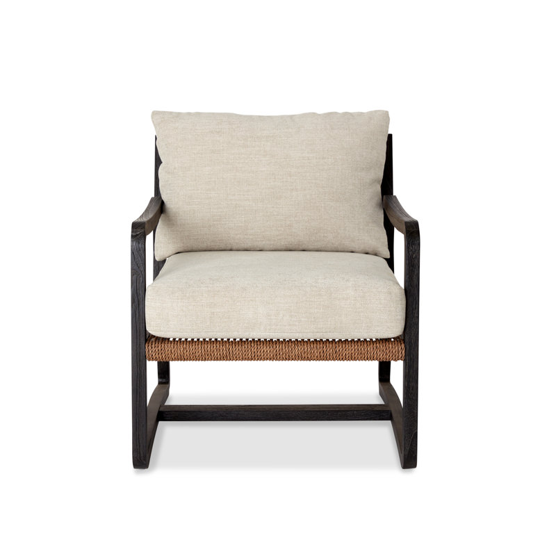 Dixon Beach Mink 27" Teak and Crypton Performance Fabric Armchair