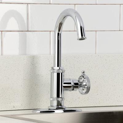Kingston Brass Webb Single-Handle 1-Hole Deck Mount Bar Faucet with Knurled Handle