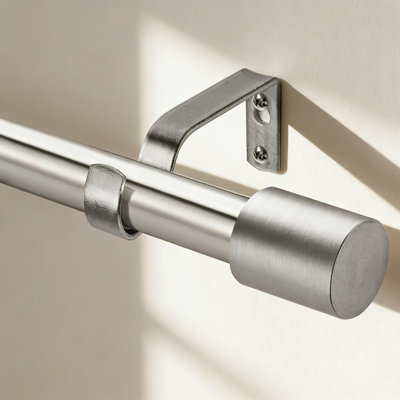 Heavy-Duty Adjustable Curtain Rod, 1 Inch Diameter Metal Rod With Decorative Finials And Wall-Mount Brackets, Fits Grommet, Rod Pocket, Back Tab, And Pleated Drapes