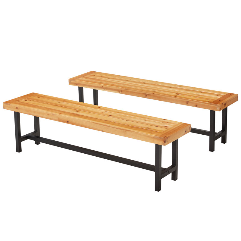 Banc de pique-nique en bois Lulsgate (ensemble de 2), Brun