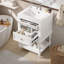 Meuble-lavabo de 20 po avec lavabo en céramique, armoire de rangement avec tablette ouverte, armoire de salle de bain rétro avec 2 tiroirs-1313412857-1313412856