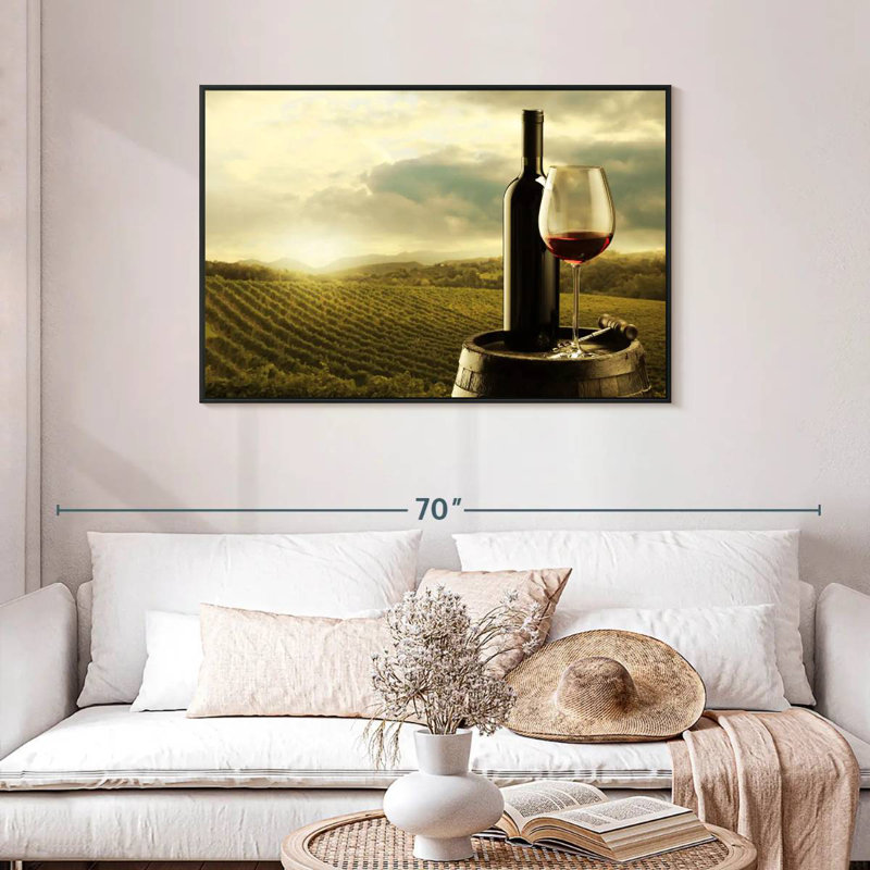 Vin rouge du vignoble, 43 po x 29 po, Cadre flottant noir