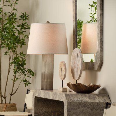 Phoenix Glass Table Lamp, Sand Ombre