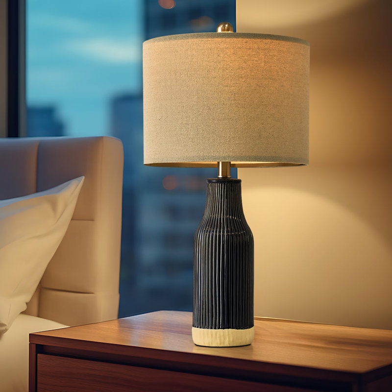 Lampe de table en céramique Lenu, Céramique bleue