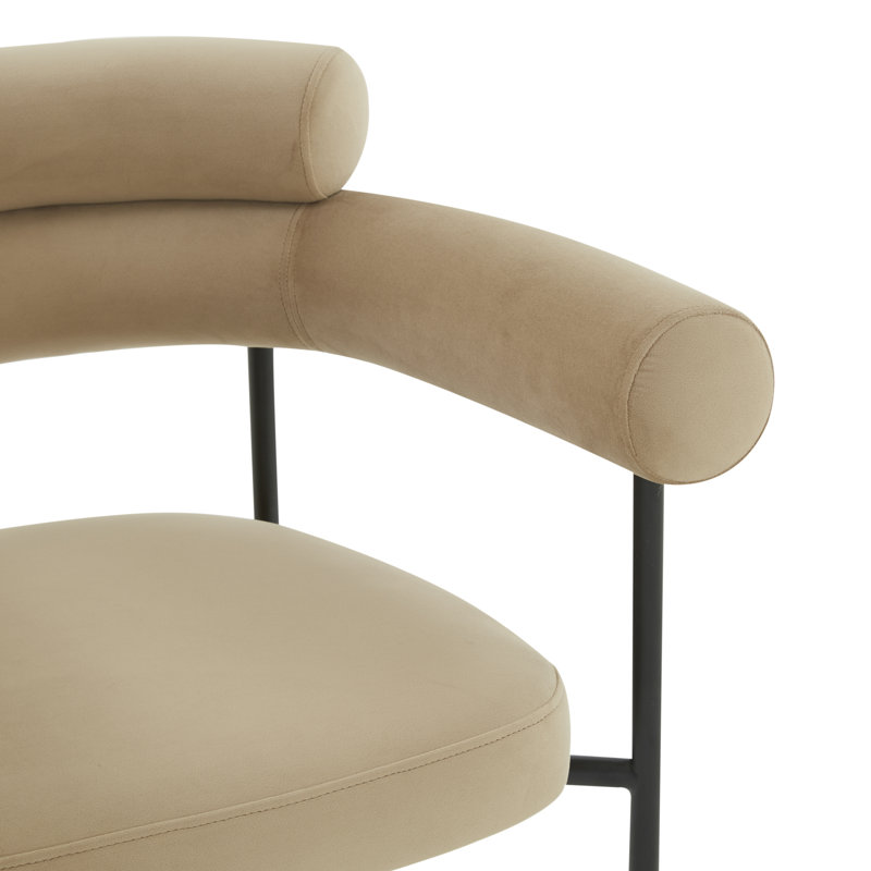 Chaise de salle à manger Bellport, Velours brun clair