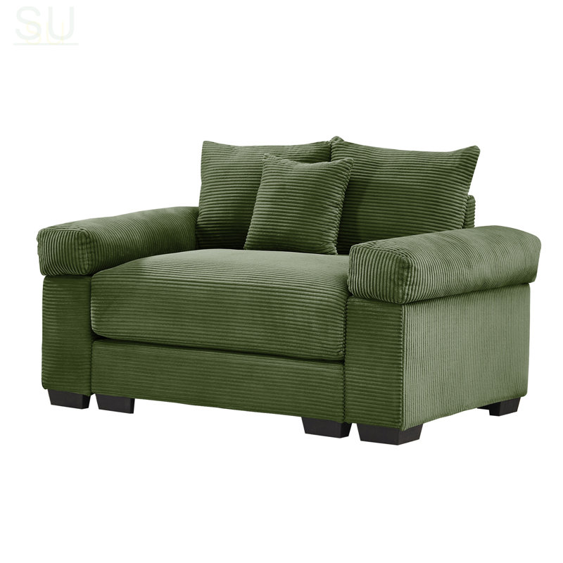 54.3 Inch Oversized Cloud Modular Sectional Couch With Extra-Thick Armrests, Ergonomic Design, And Premium Soft Corduroy Fabric For Comfortable Living