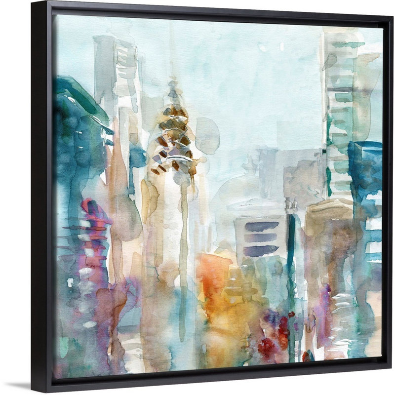 Spectrum NYC - Peinture sur toile, Cadre flottant noir, H 25,7 po x l 25,7 po x P 1,75 po