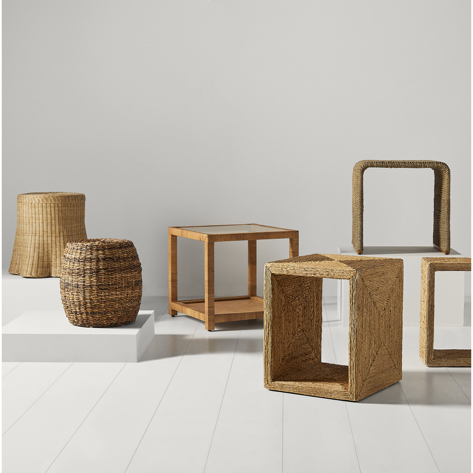 Cabo Woven Rattan End Table, Natural