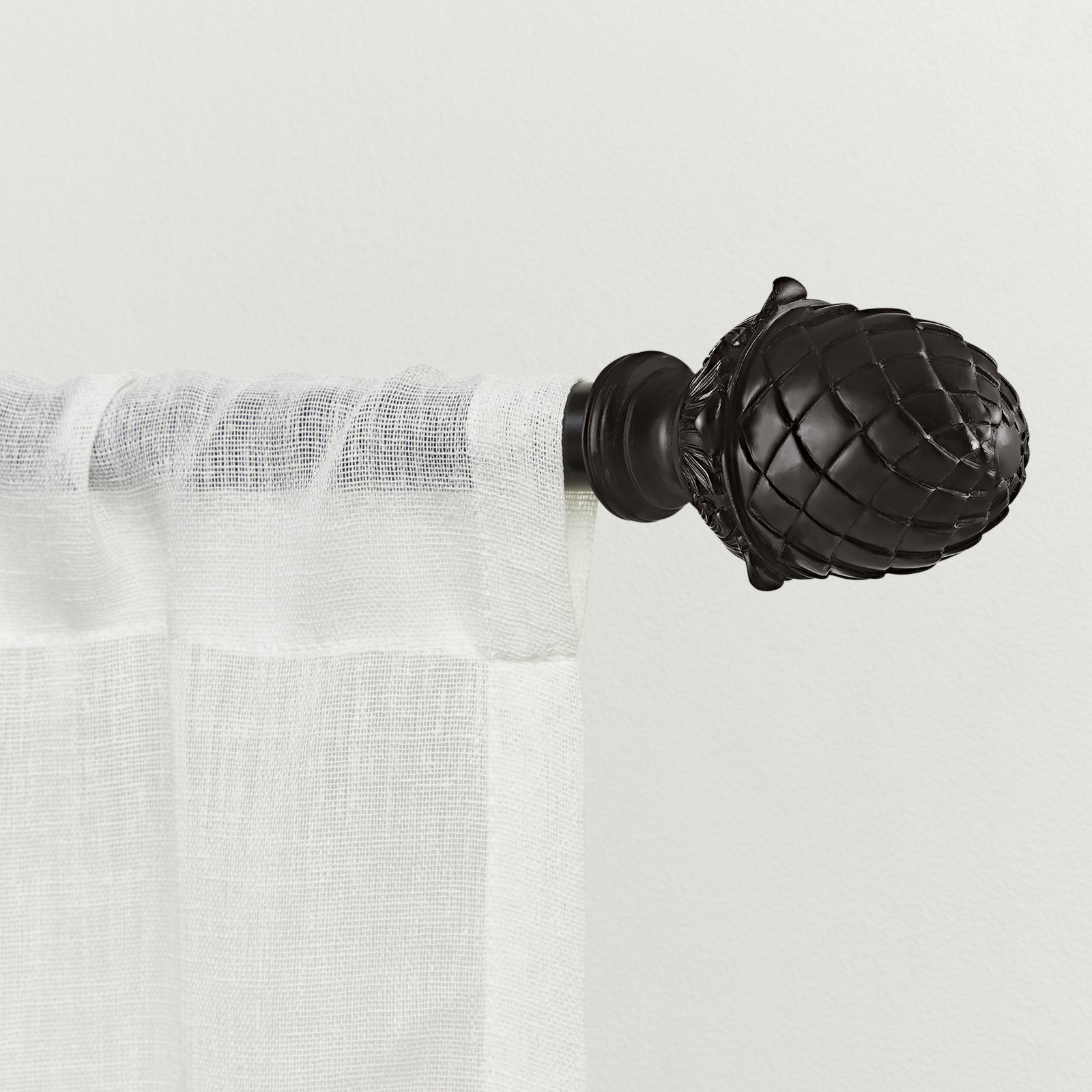 Nikhat Single Curtain Rod, 36" - 72", Bronze