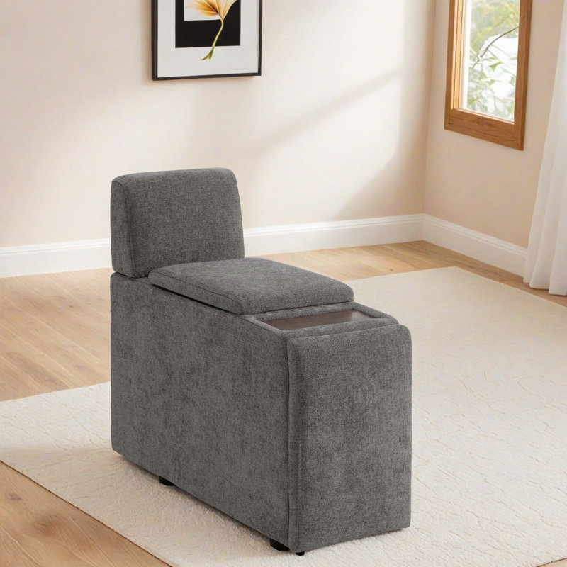 Winfree Rectangular Four-Leg Sofa Console, Fossil Gray