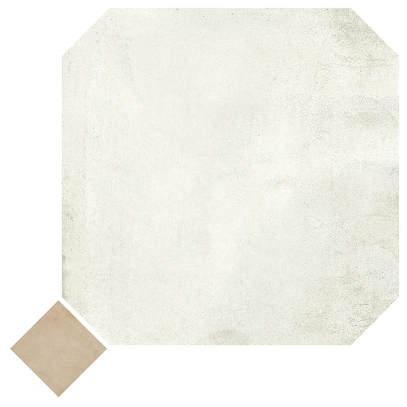Laverton Octagon W/Taco 7-7/8 In. X 7-7/8 In. Porcelain Floor And Wall Tile, Light Beige/Beige
