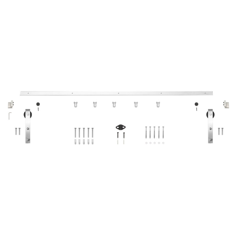 Black Heavy-Duty Metal Barn Door Hardware Kit, 78 Inches
