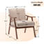Chaise d'appoint avec revêtement en microfibre et structure en bois massif, mobilier de salon Mid-Century moderne classique pour sièges supplémentaires-1928378264