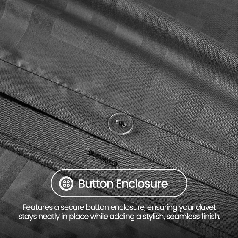 Polyester [EU ONLY] Duvet Cover Set with Pillowcases Included, 3, Black, Double Duvet Cover + 2 Pillowcases