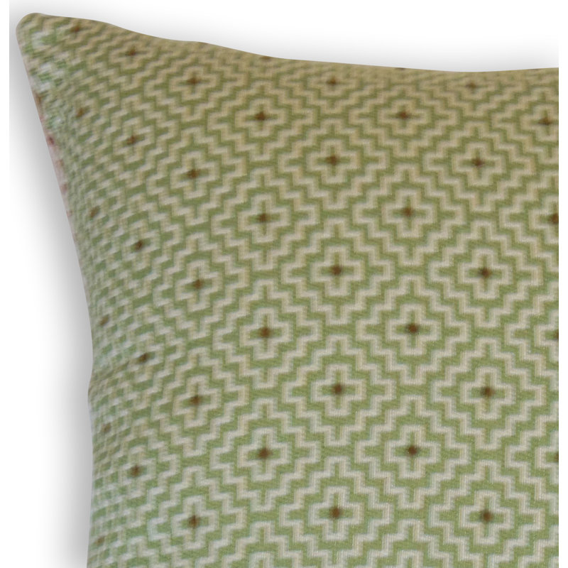 Coussin décoratif à motif géométrique BEAUNE, Hauteur (22 po) x largeur (22 po), Vert clair