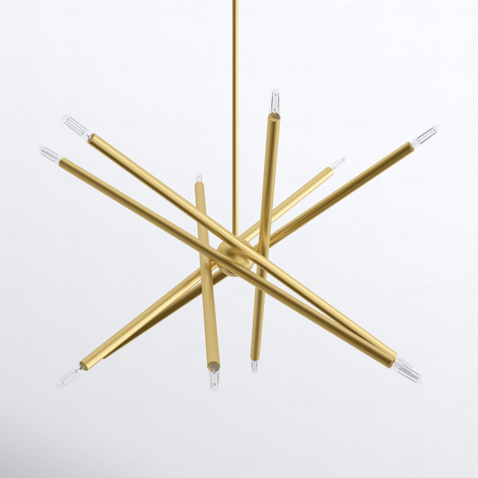 Poco 12 - Light Dimmable Sputnik Chandelier, Satin Brass, 12