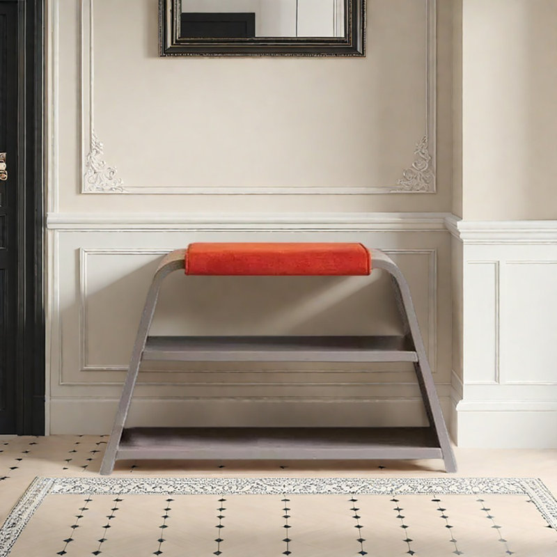 Tabouret à langer 28,3 po, Gris / Orange