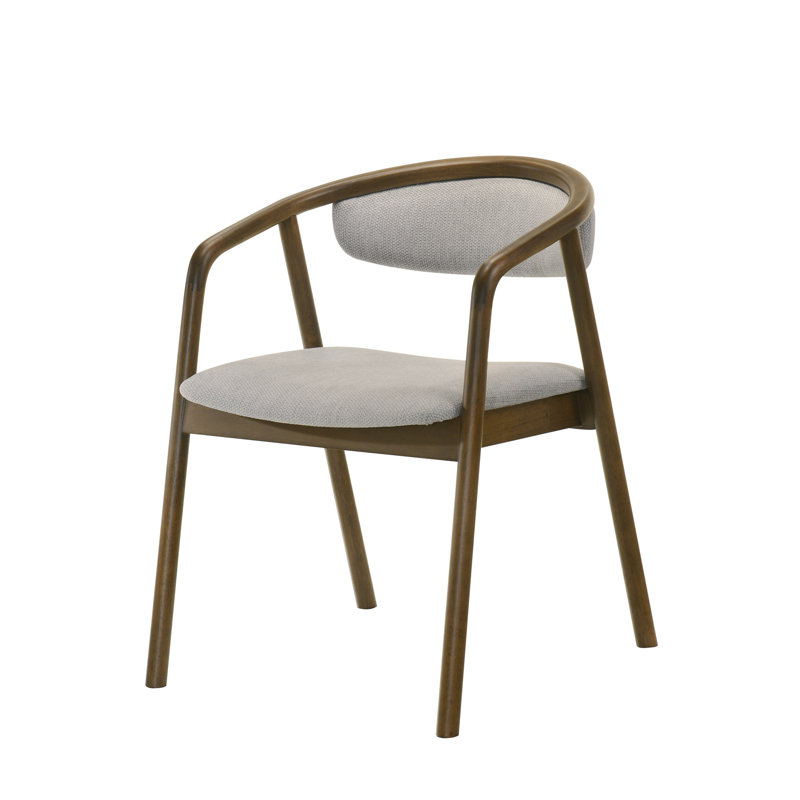 Chaise d'appoint en chenille et noyer Delina