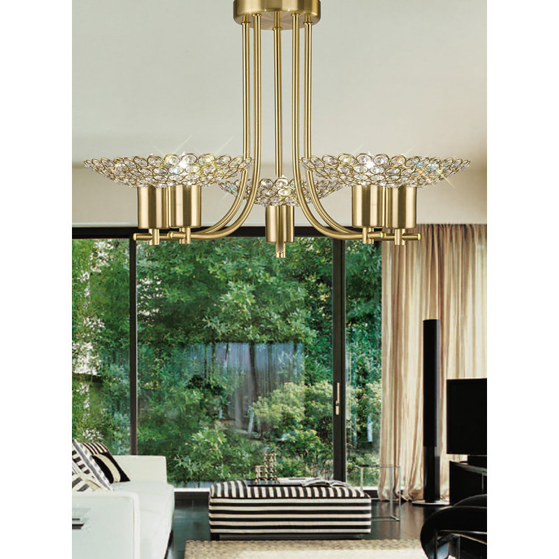 Ehrhart 5 - Light Unique/Statement Chandelier, Satin Brass
