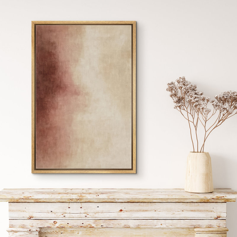 «Pink and Beige Abstract Gradient Art», reproduction d'art sur toile encadrée, H 36 po x l 24 po x P 1,5 po
