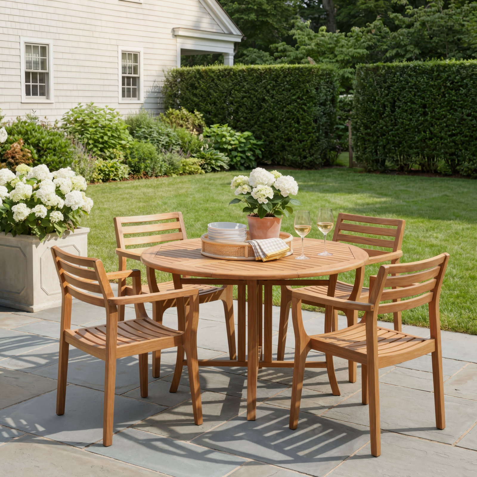 Kinsler 48" Eucalyptus Patio Dining Set